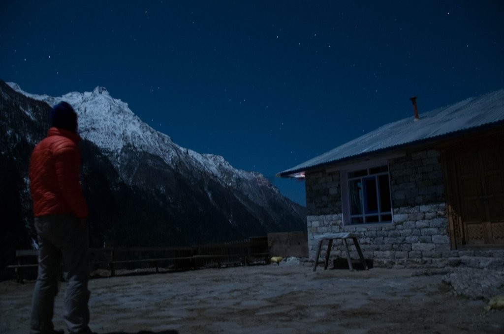 Nuit sur le village de Langtang
