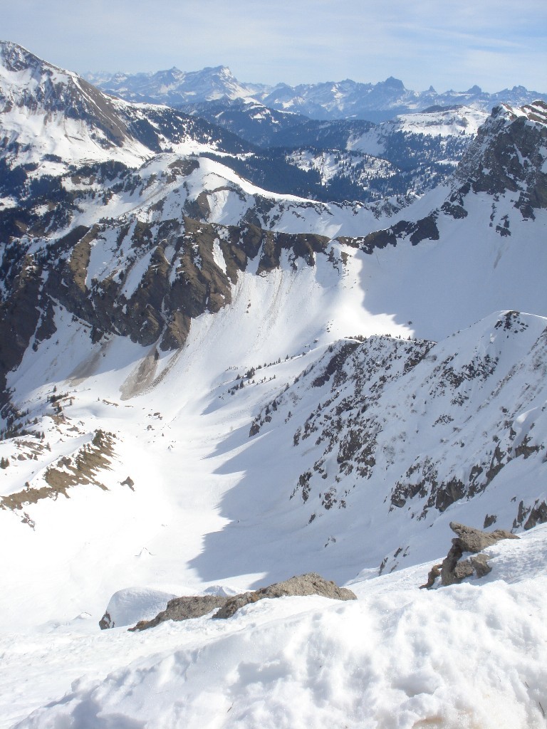 la combe NE depuis le sommet