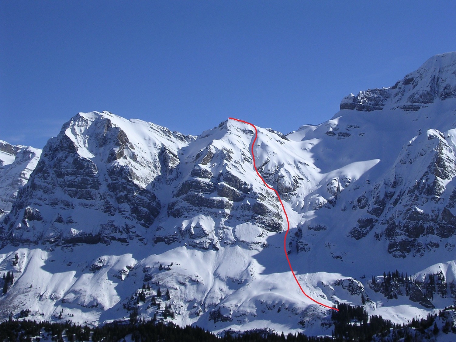 Tête à Vincent. Couloir NW Planche d'Esseux