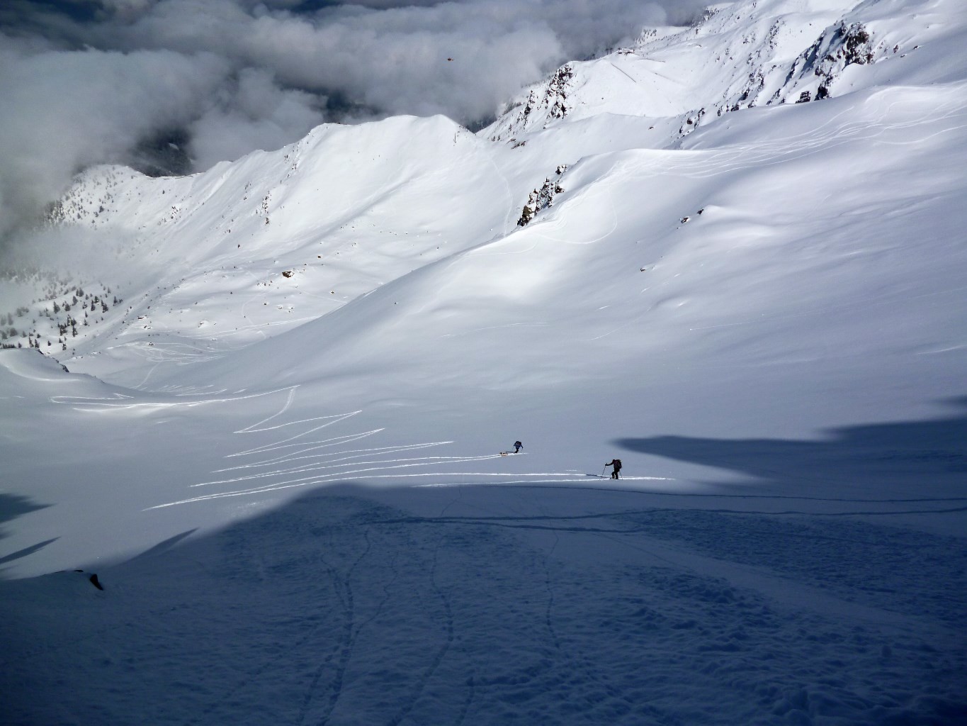 Jas des Lièvres: Au pied du couloir.