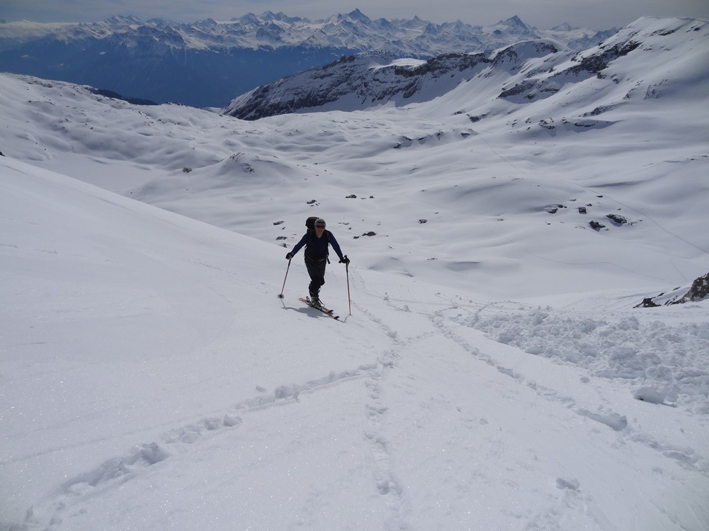 Dernières pentes raides avant le glacier des Audannes