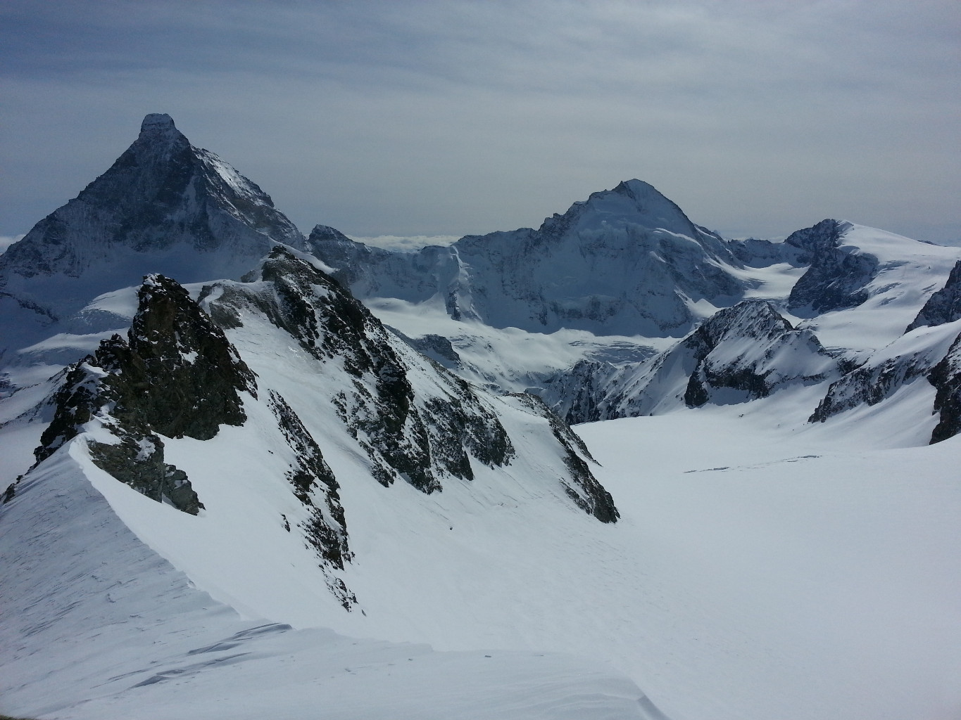 Descente dans la face pour rejoindre le col Durant
