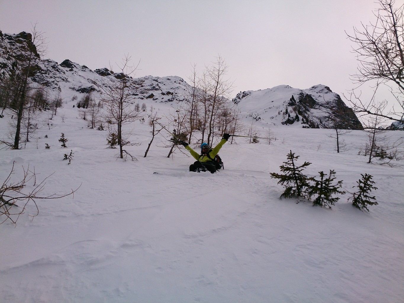 Jana a la banane après cette superbe descente !
