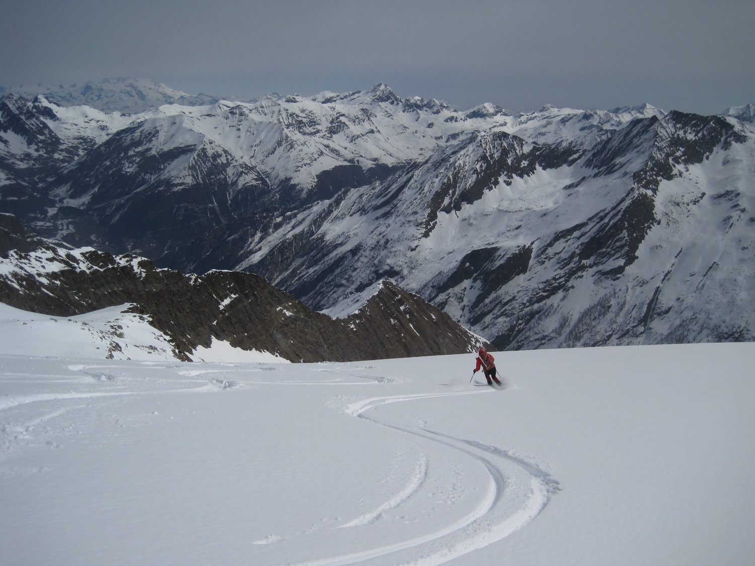 Discesa sul ghiacciaio del Grand Vallon