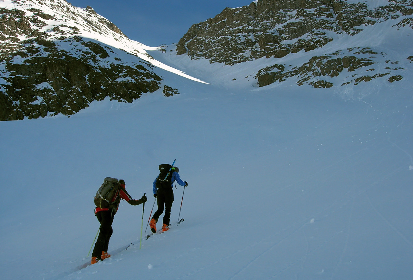 Piz d'Err; avvicinandosi al "canalone"...