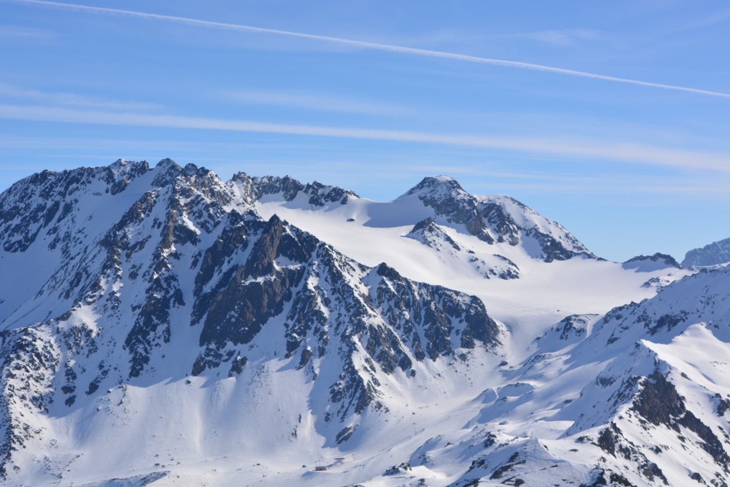 Vue d'une partie du Glacier de Chavière et du Col de Gébroulaz