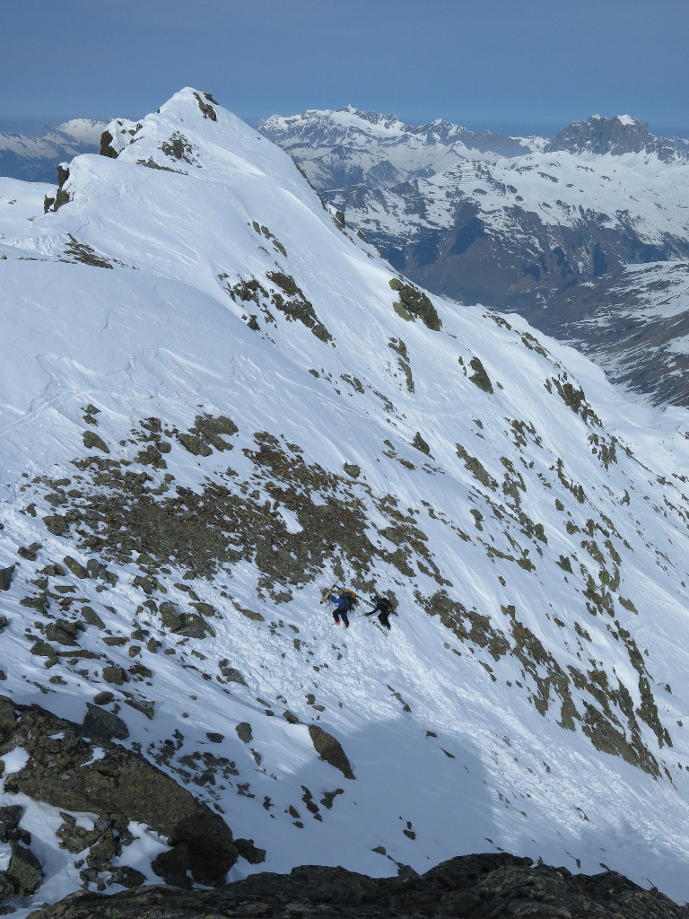 L'arrivée au col avant le sommet