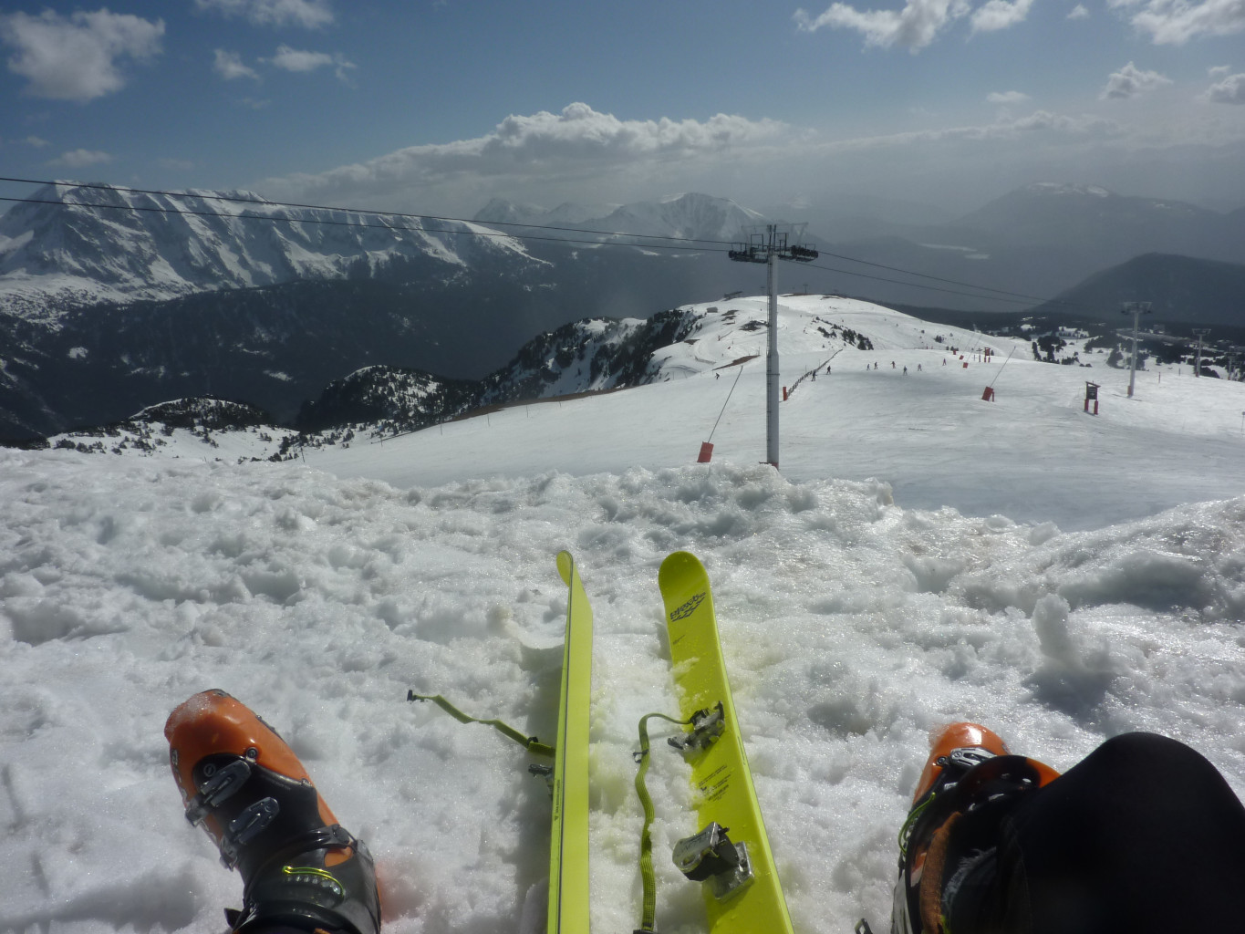 dernier bain de soleil du restau de chamrousse