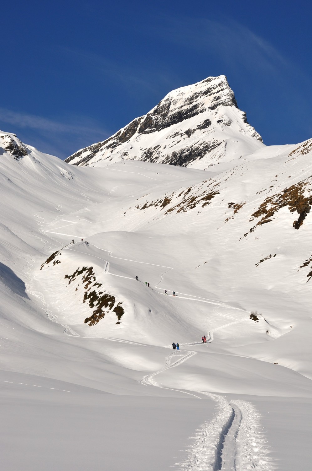 Montée au col du Wart (Wildgärst), au fond le Schwarzhorn