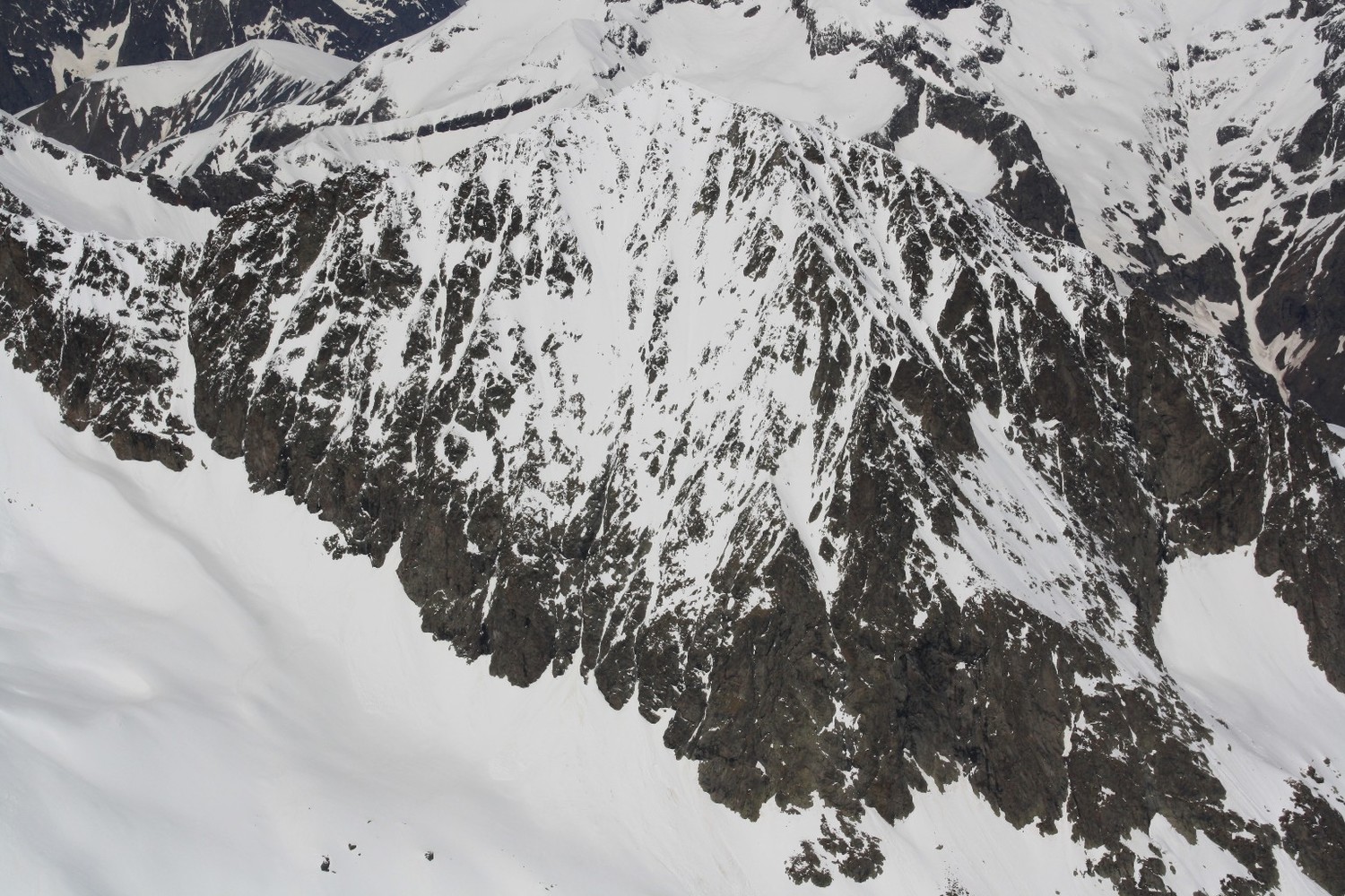 La face SE Suspendue de la Tête de la Muraillette, vue du Col Jean Martin