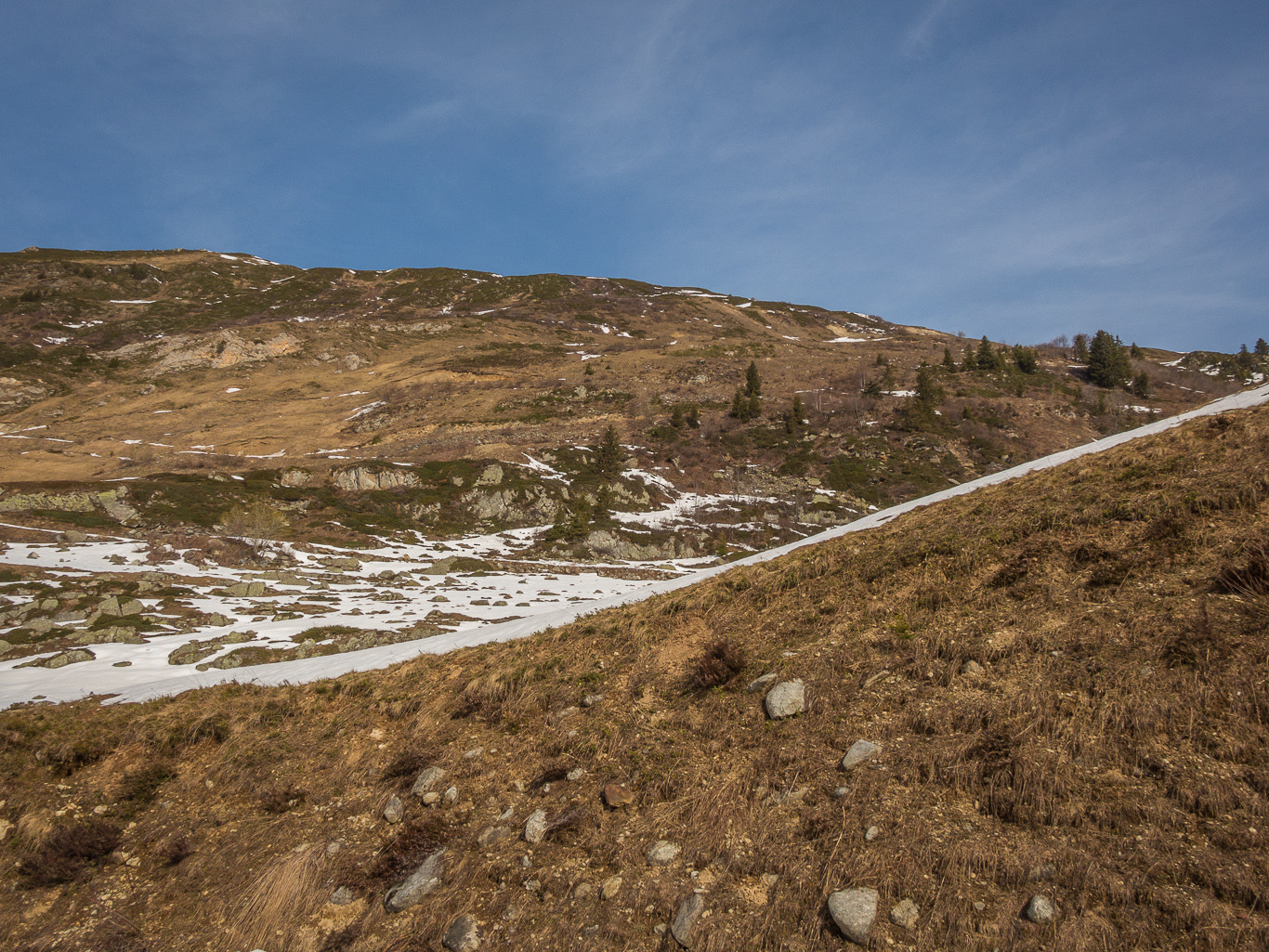 Le bas de la descente. Si si, on a tout fait à ski. Et en plus c’était bon !