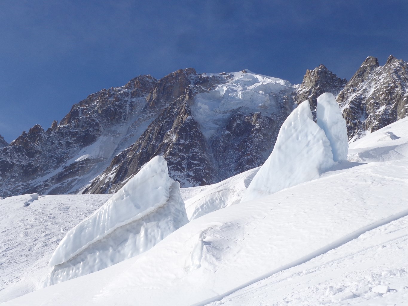 Descente direction le glacier d'Argentière