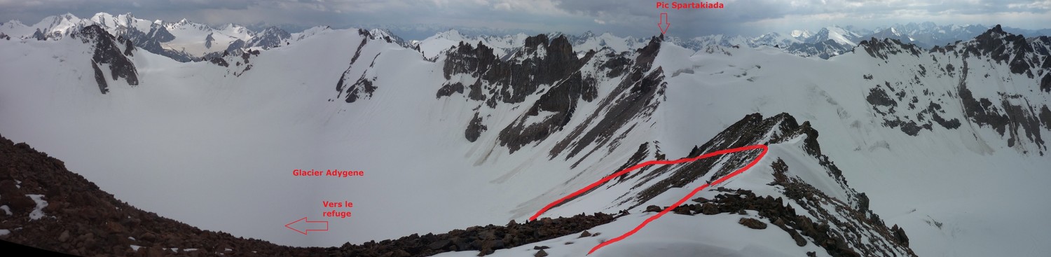 Du sommet mon intinéraire de descente
