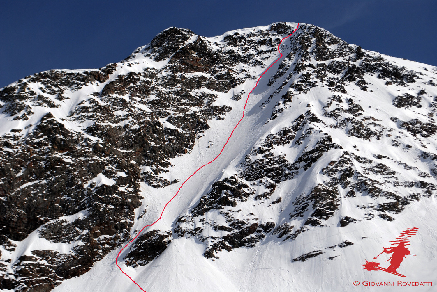 Il Canalone Centrale al Pizzo Stella 3163m