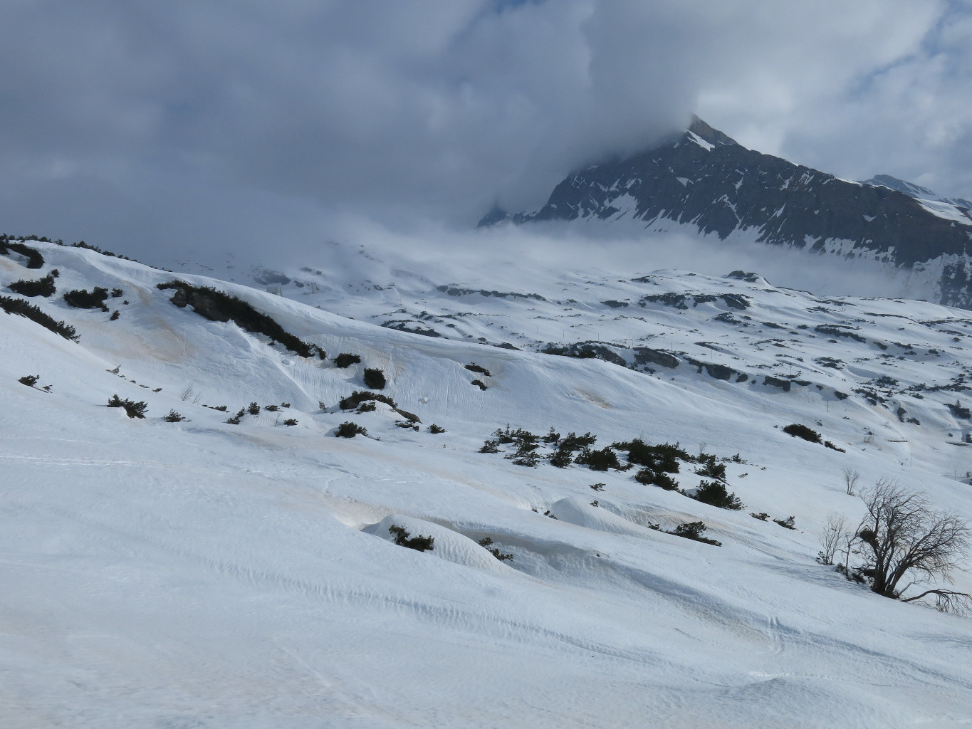 La barrière de foehn se distingue bien