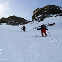 Nella parte alta del Canalone NW del Pizzo di Coca 3050m