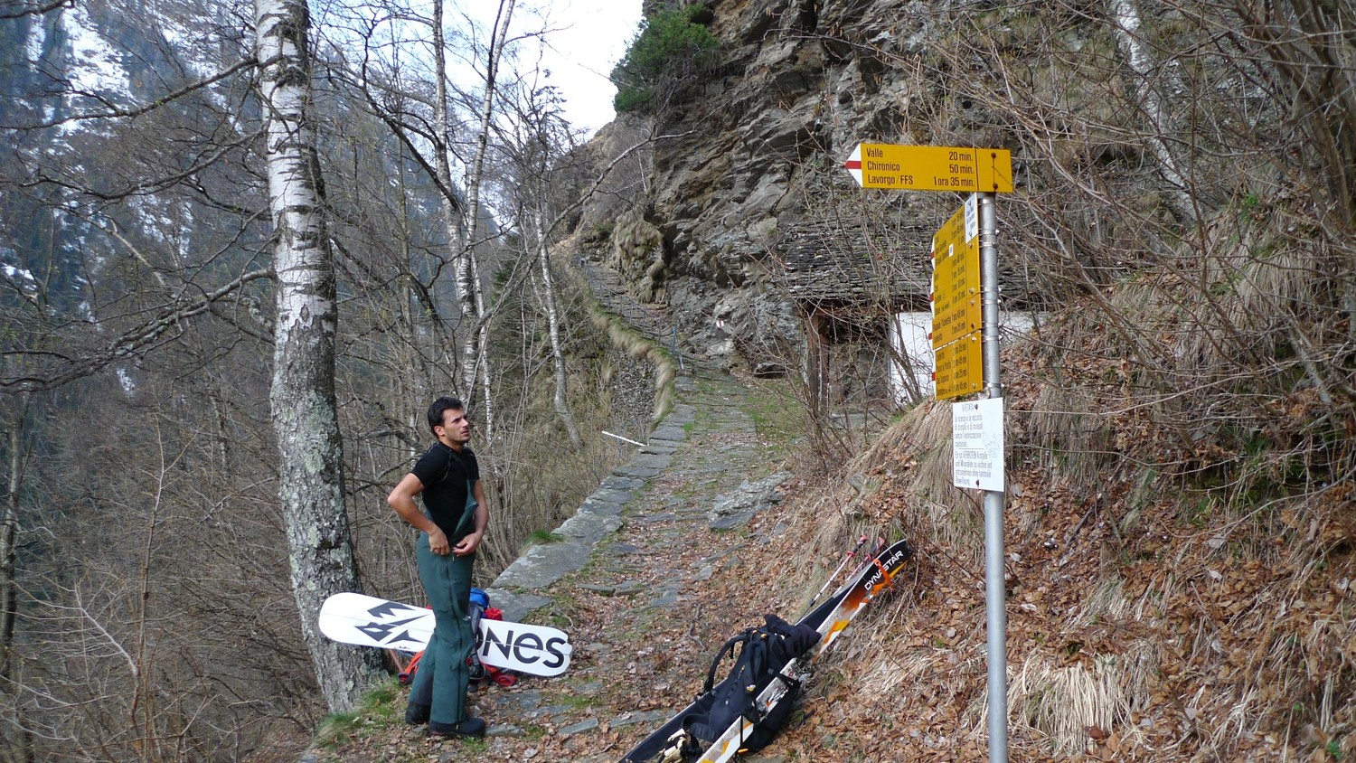 In salita