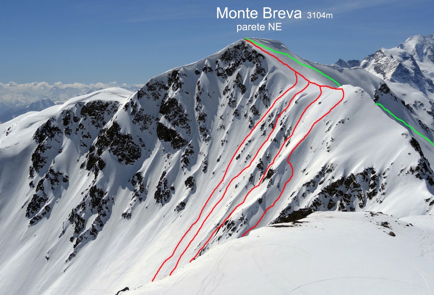 La parete NE del Monte Breva