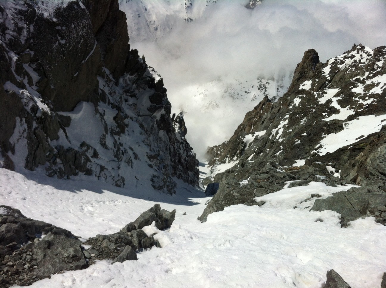Derniers pas, avant de sortir des 600m du couloir WSW