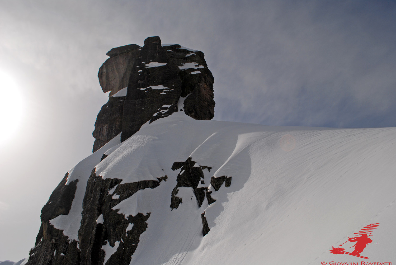Torrione di Mezzaluna 2333m versante N della crepa