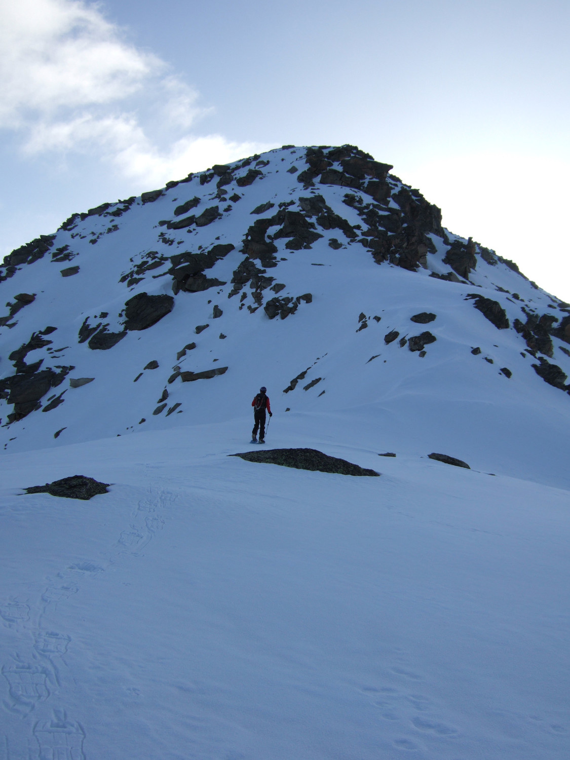 Au petit matin sous l'arête Ouest