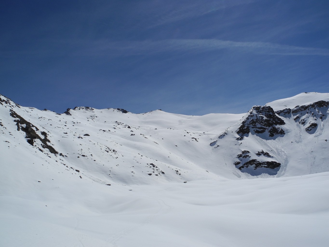 Vue sur l'itinéraire pour l'Omen Roso depuis Tsahélet.