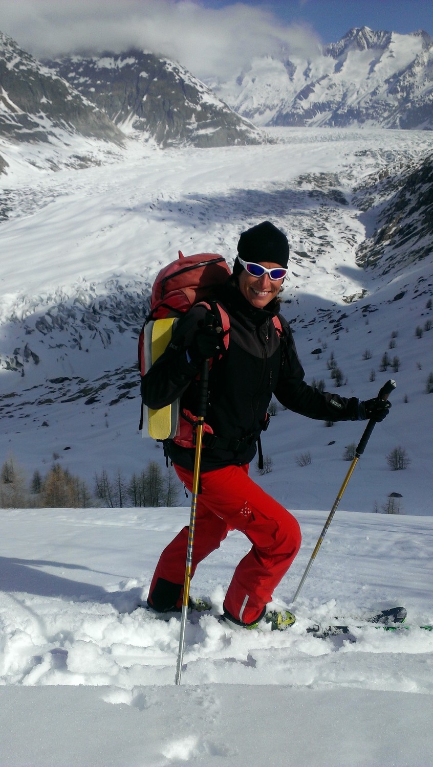 scendendo verso l'aletschglacier