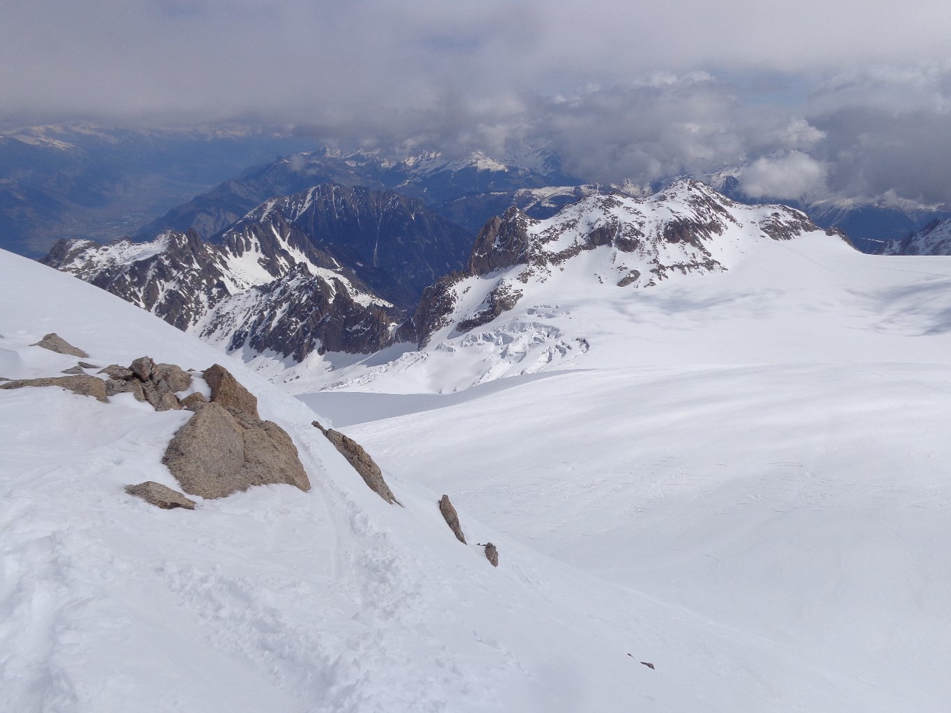 La descente jusqu'au col...
