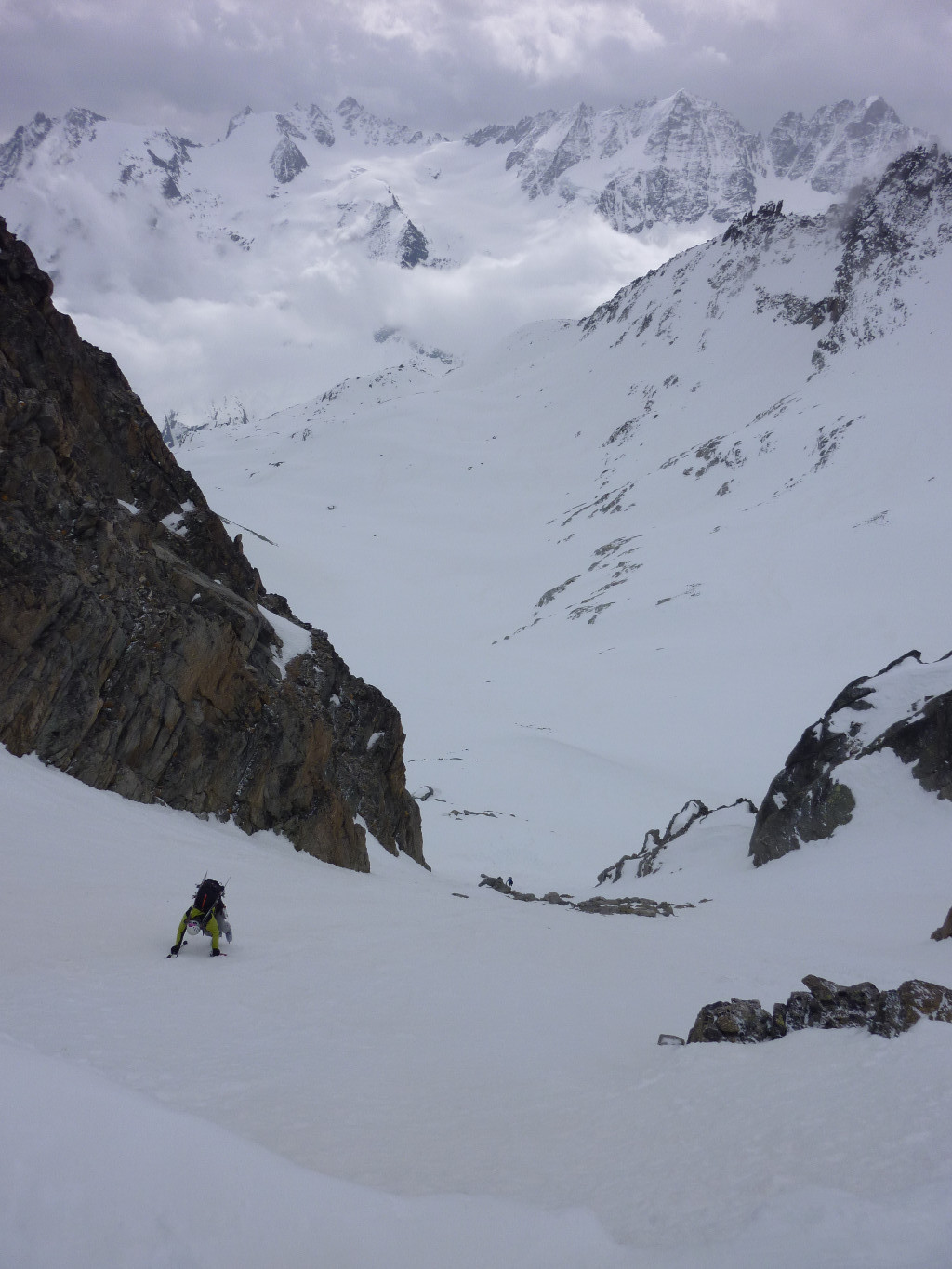 Fred sous la corniche de sortie, col N de l'Herbetet