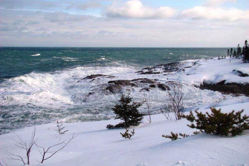 Mer et neige sur le golfe du St Laurent