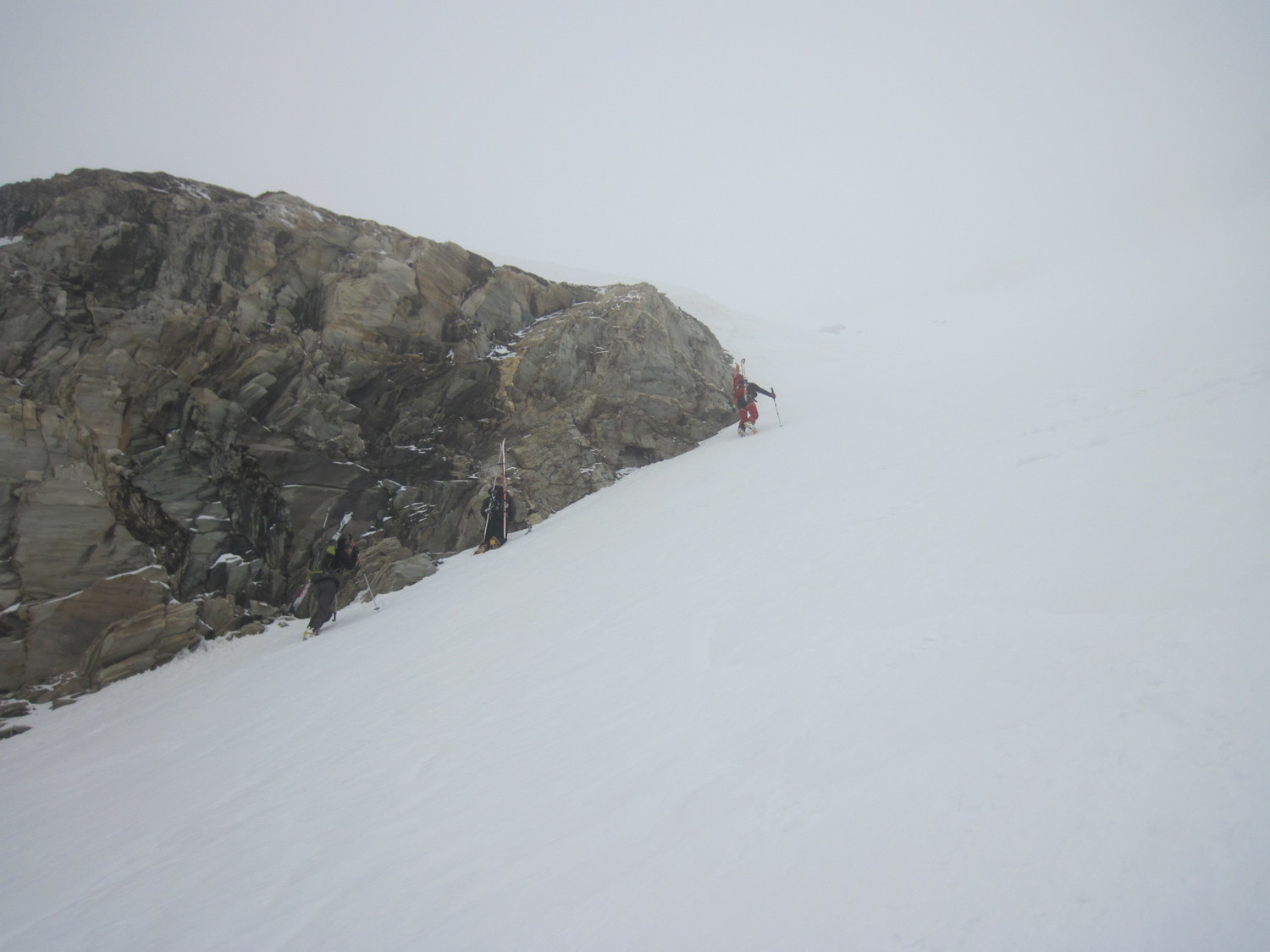 début du cramponnage sur le Santel