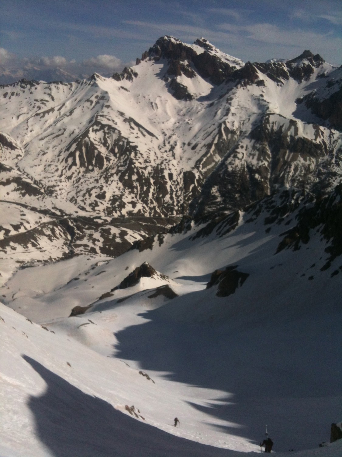 Le col du Lautaret depuis l'étroite à 2/3 parcours, avant la traversée.