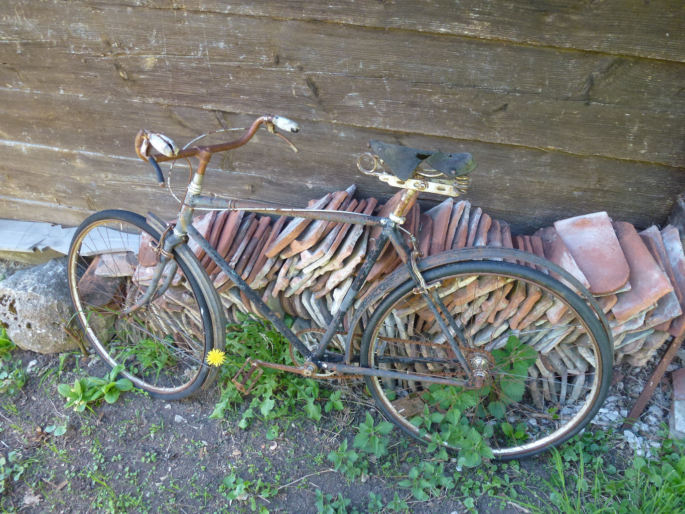 Traditionnelle photo du vélo. Pour l'occase, j'avais changé de monture. Le faire à l'ancienne, quoi !
