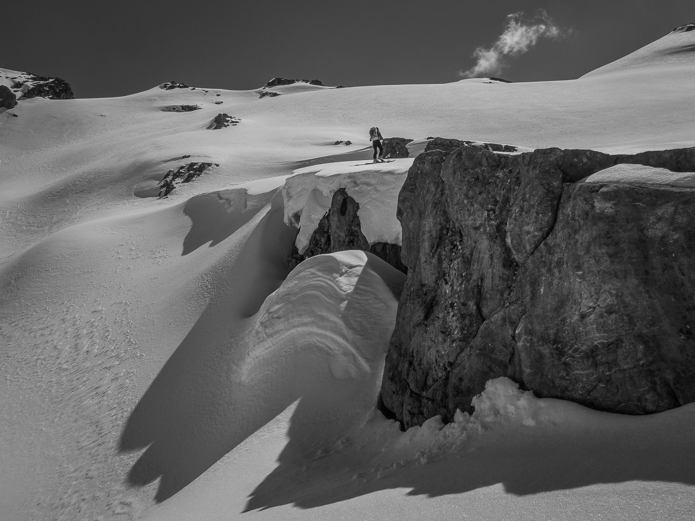 En direction du col à l’ouest de la pointe Rousse.