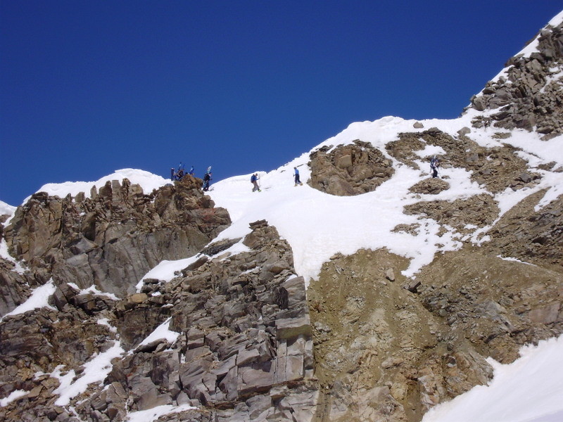 col du Gran Neyron: descente côté glacier de Montandayné