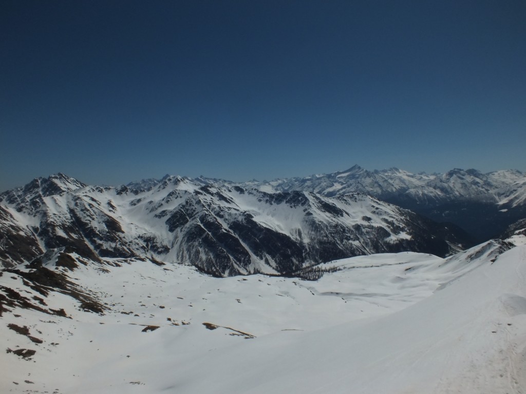 Tête des Fra, Mont Fallère, Mont Rouge, Aouillette et derrière le Grand Paradis