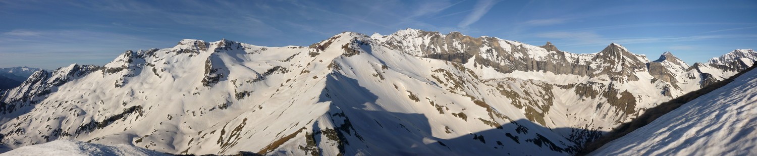 Pic de Barrosa, Pic de Port Vieux et Barroude depuis le Pic de l'Aiguillette