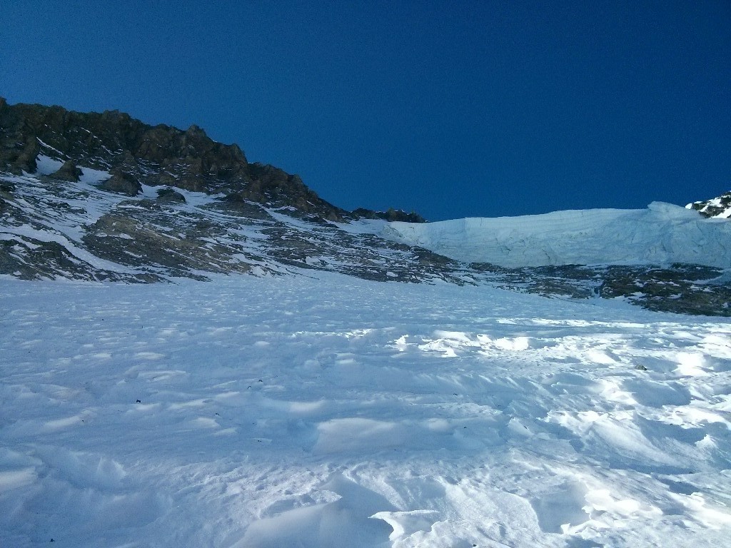 l'itinéraire, après la traversée sous les séracs