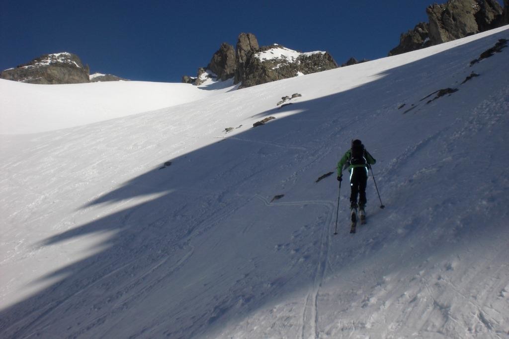 dans la partie supérieur du glacier