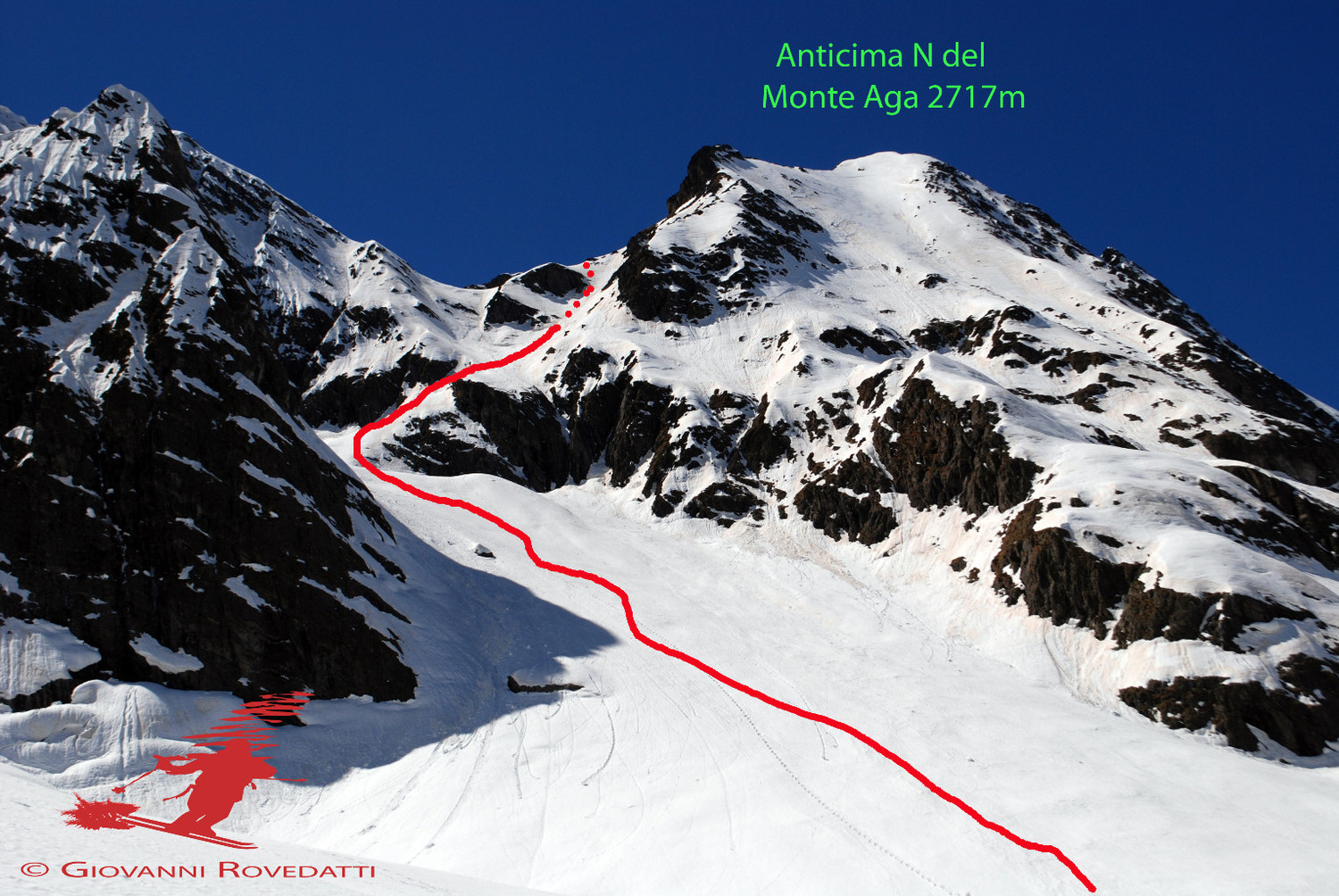parte dell'itinerario al Monte Aga fino a circa 2500m