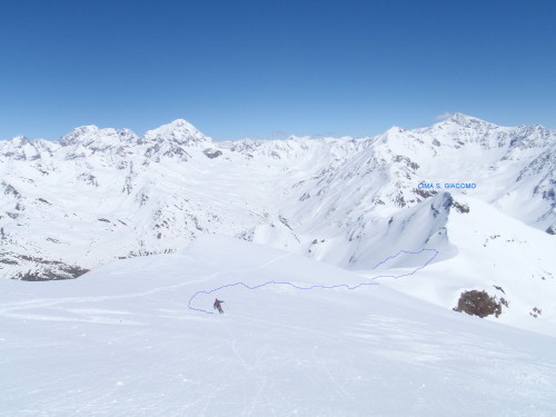 Il punto di imbocco discesa a valle