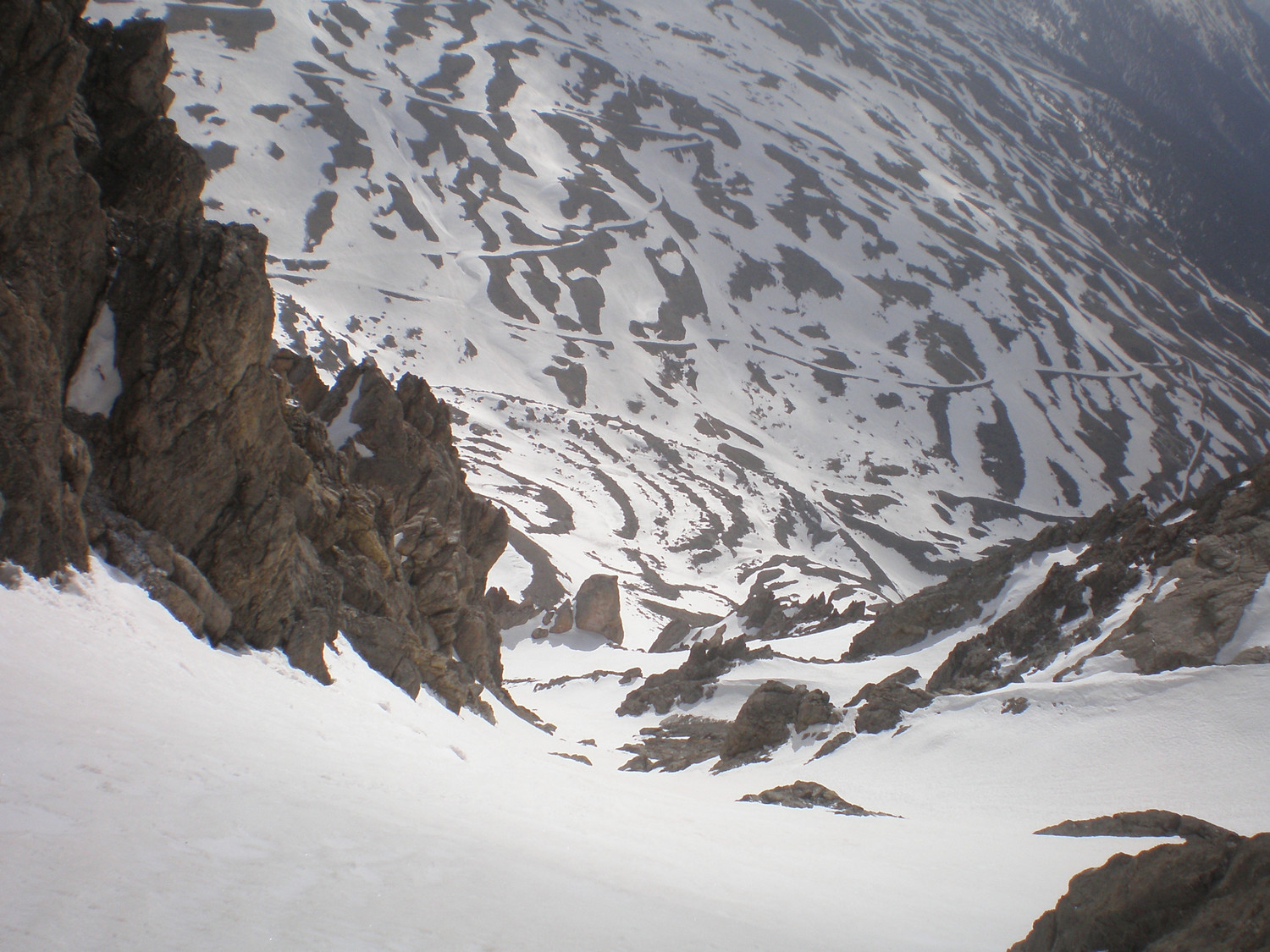 Depuis le tiers supérieur du couloir ESE