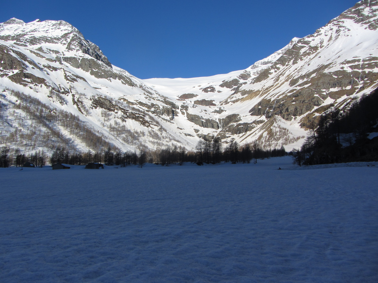 Dall'Alpe Palù vista sul tratto basso dell'itinerario al Piz Varuna