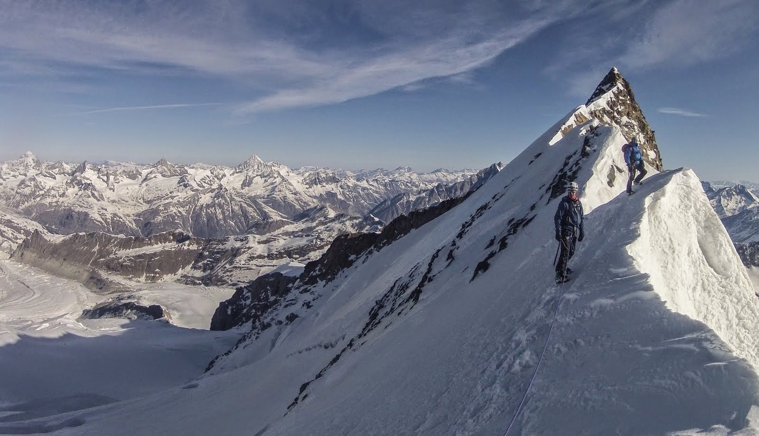 Sur l'arête de la Nordend