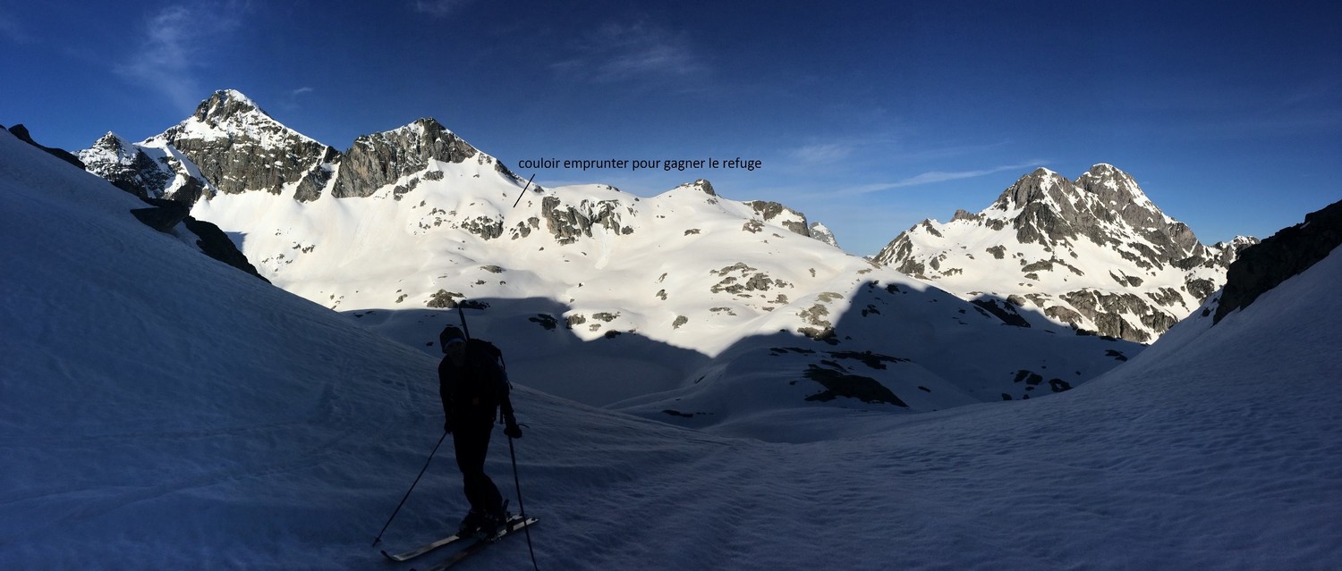 vues des differentes options pour acceder au refuge