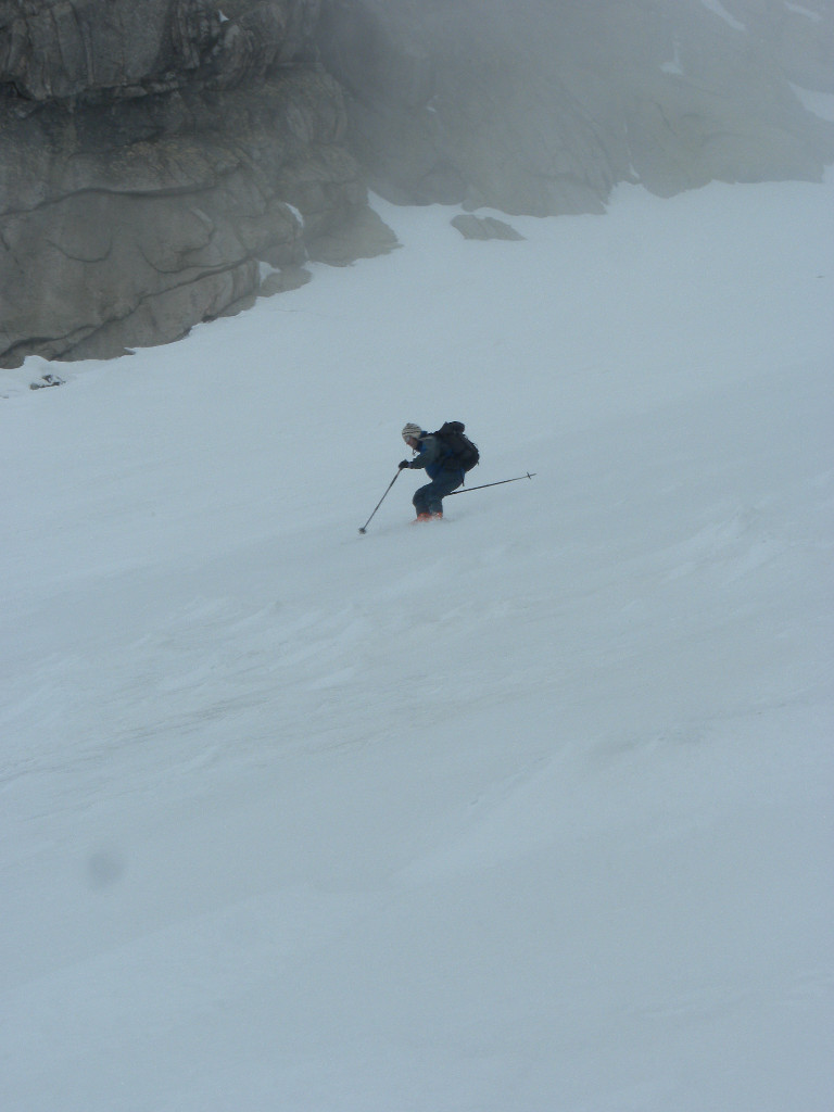 Lio dans la descente du couloir S du Passo di Maniò