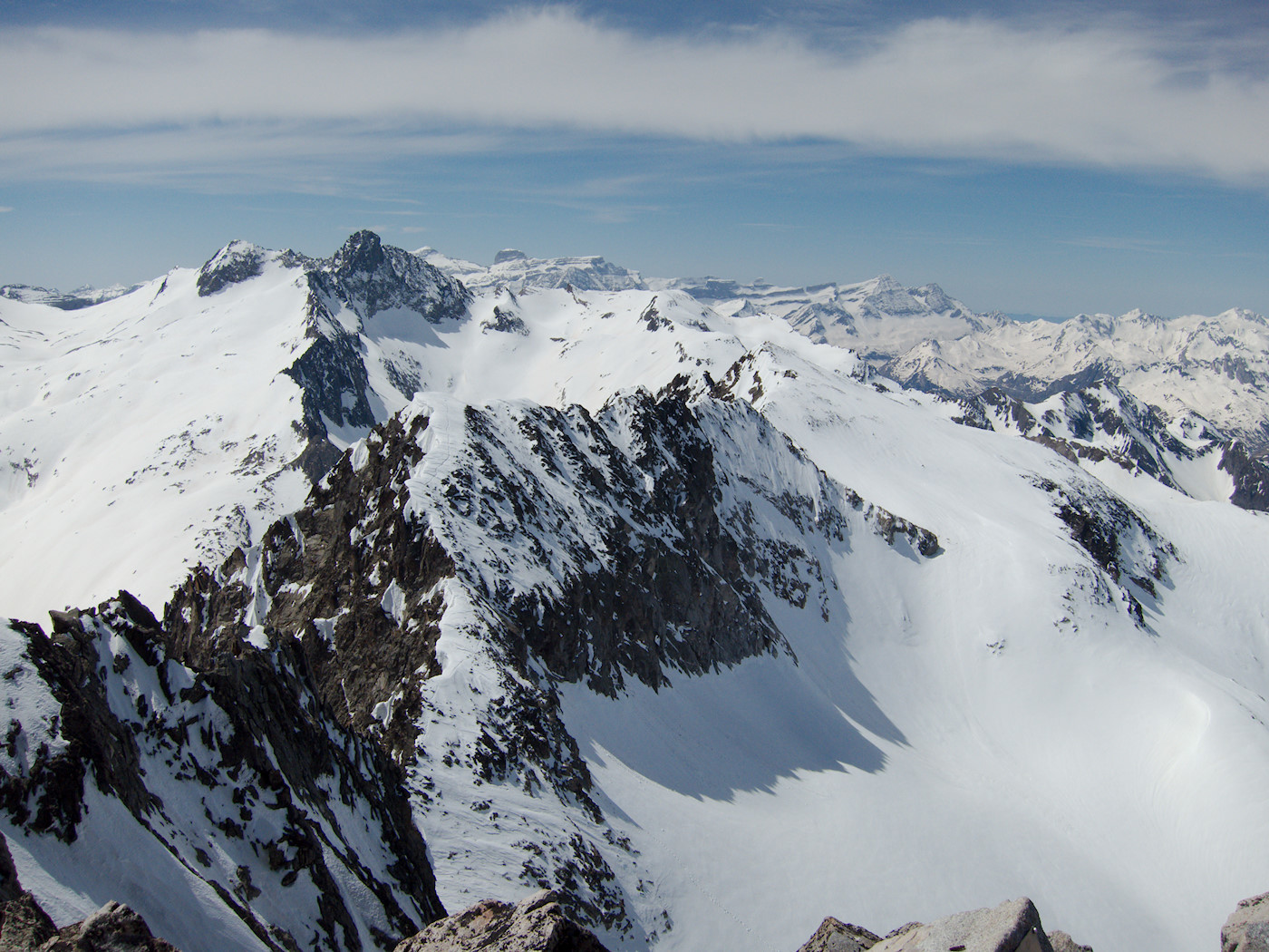 Pic Long, Cylindre du Marboré, Taillon, Turon de Néouvielle depuis pic de Néouvielle