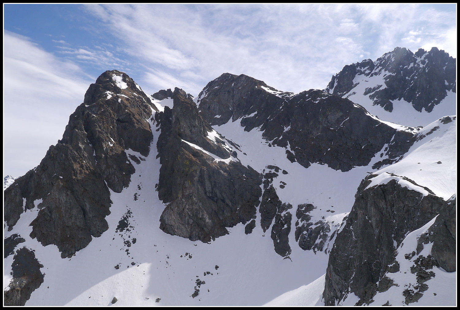 couloir W et combe SW du ferrouillet central N