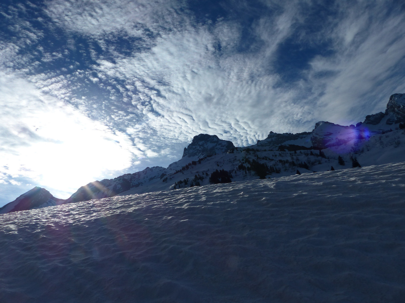 Bel effet de nuages sur la Pointe Percée