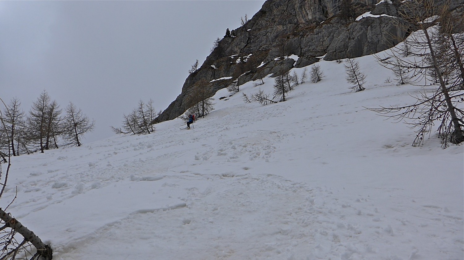 Moi à l'attaque sous le Rocher du Prêtre.